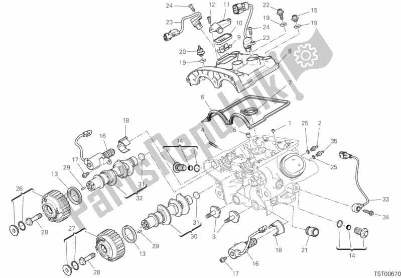 Wszystkie części do Pionowa G? Owica Cylindra - Rozrz? D Ducati Diavel 1260 Thailand 2019